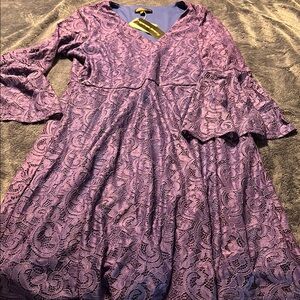 Spenser Jeremy Purple Bell Sleeve Sundress